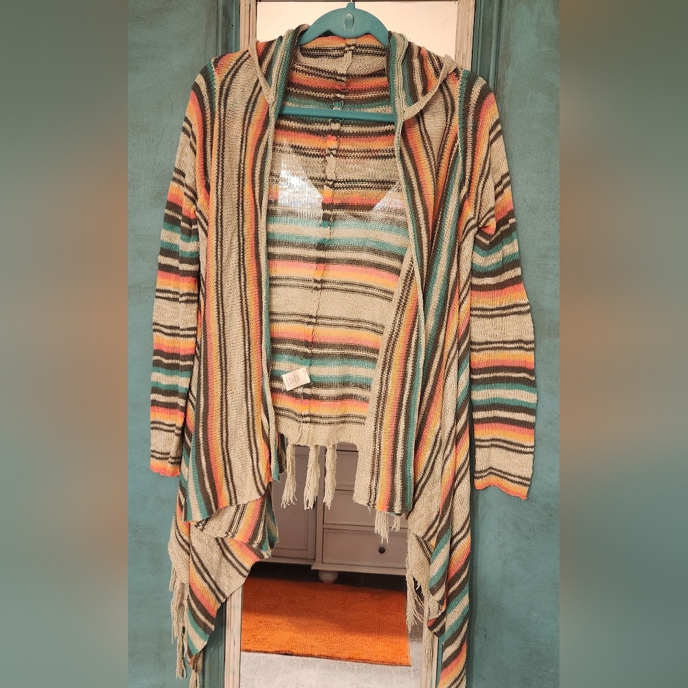 Hooded lightweight cardigan